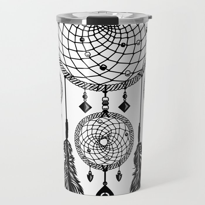 Dreamcatcher (Black & White) Travel Mug