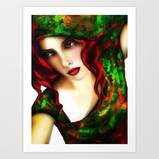 Woman Face (Autum) Art Print