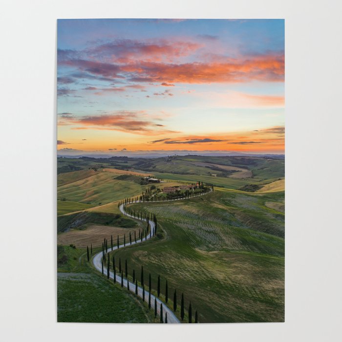 Tuscany, Italy Sunset Poster