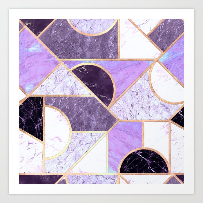 Geometric Marble Mosaic 04 Art Print