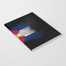 Colorado state flag brush stroke, Colorado flag background Notebook