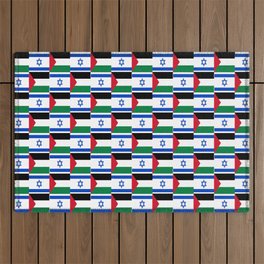 Mix of flag : Israel and Paslestine Outdoor Rug
