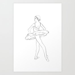 Ballerina Line Drawing no.08 Art Print