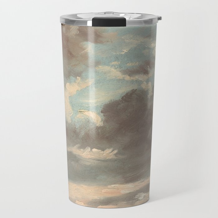 Clouds Painting | Vintage Cloudscape | Moody Antique Travel Mug