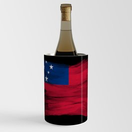 Samoa flag brush stroke, national flag Wine Chiller
