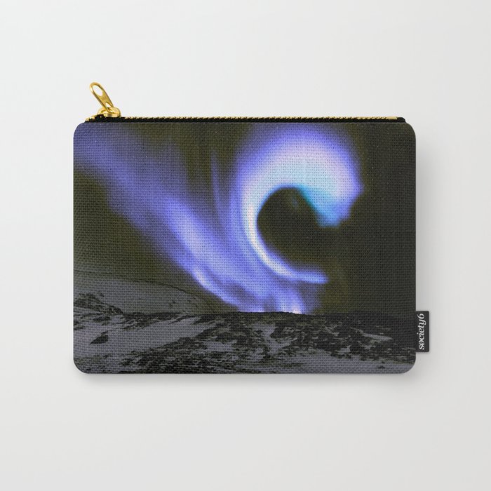 Aurora Borealis Mountains Periwinkle Lavender Carry-All Pouch