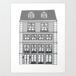 European Townhouse - Gray Art Print