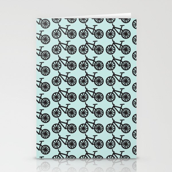 Bicycle Lover Cyclist Blue Print Pattern Stationery Cards