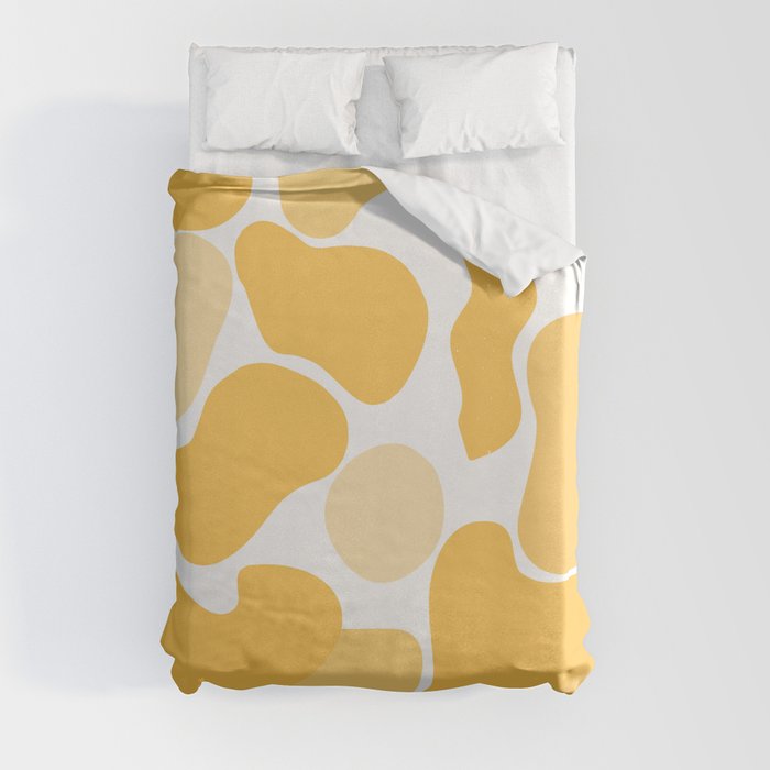 Yellow abstract shapes print Duvet Cover