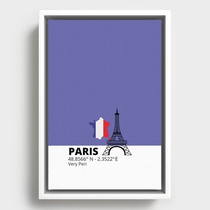 Paris Very Peri Framed Canvas