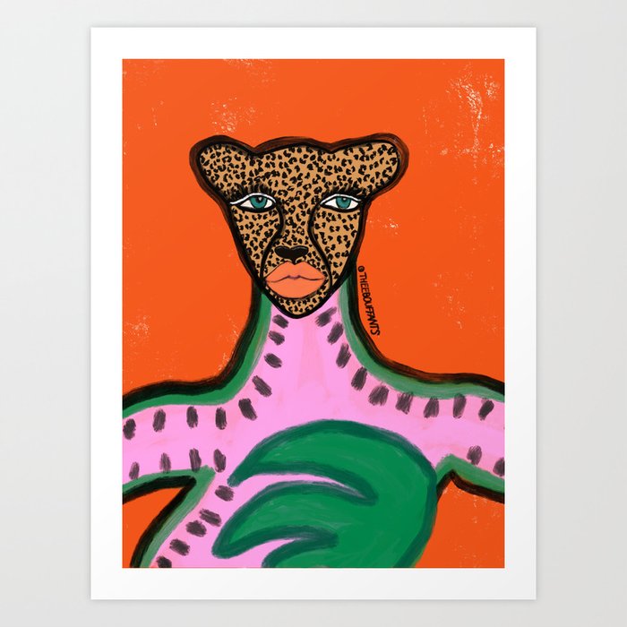 Watermelon Cheetah Art Print