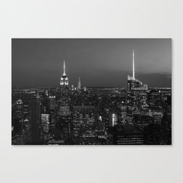 The Empire State and the city. Black & white photography Canvas Print