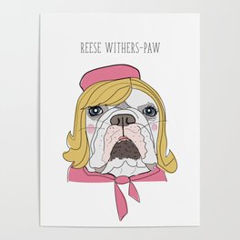 Celebrity Dogs-Reese Withers-Paw Poster