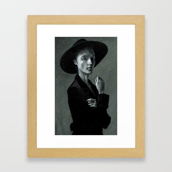 Lady In Black Framed Art Print