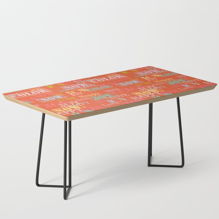 Enjoy The Colors -  Colorful modern abstract pattern on Coral Rose color                             Coffee Table