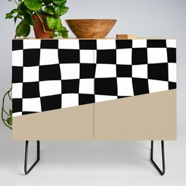 Checkered Stripe Block (tan/black/white) Credenza