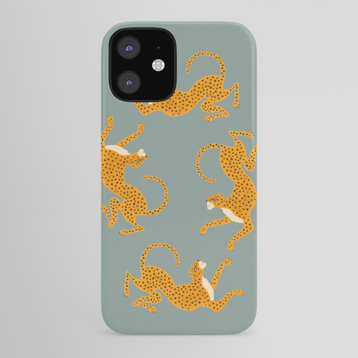 Leopard Race - blue iPhone Case