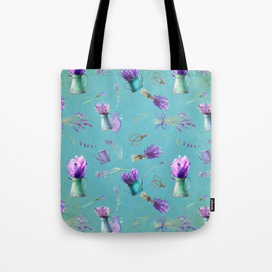 Summer Flower Provence- Lavender Flowers pattern #Society6 Tote Bag
