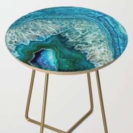 Aqua turquoise agate mineral gem stone Side Table
