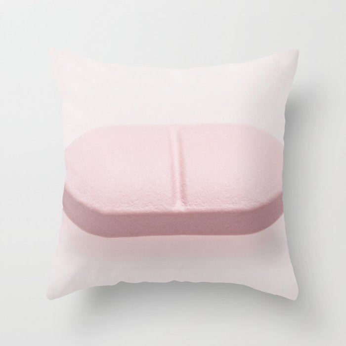 pink pill Throw Pillow