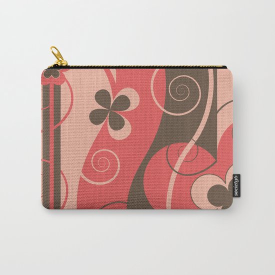 Modern Retro Butterfly Floral Graphic Art Carry-All Pouch