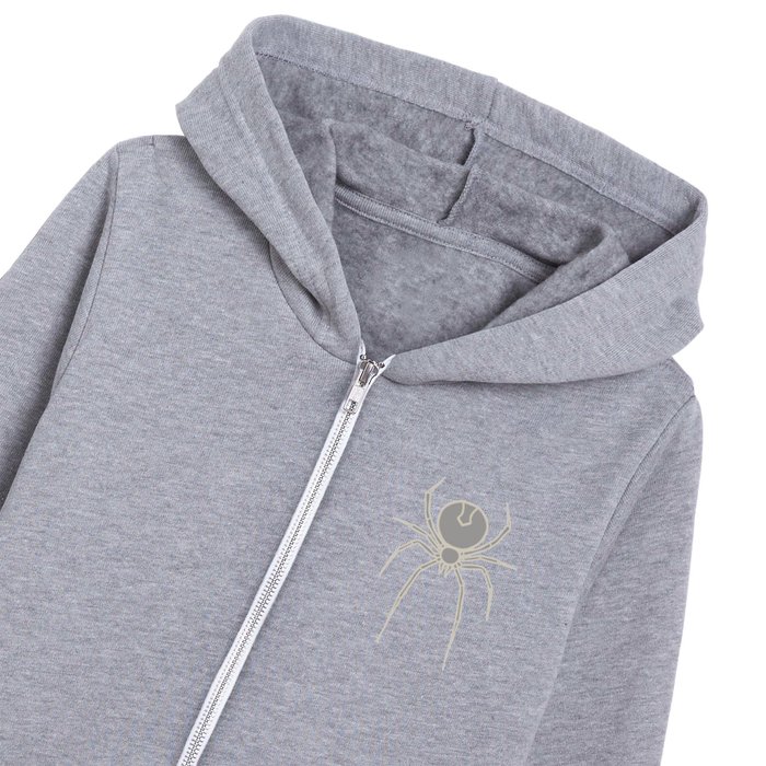 Simply Spooky Collection - Spider - Ghost Grey and Bone White  Kids Zip Hoodie