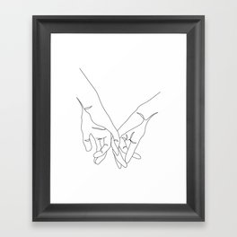 Hands Couple One Line Framed Art Print
