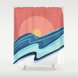 Sun Kissed Sea Shower Curtain