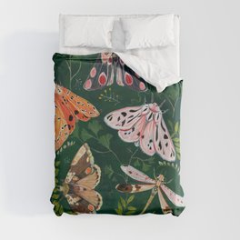 Moths and dragonfly Duvet Cover