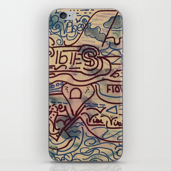 Abstract Doodle Drawing in the skysky iPhone Skin