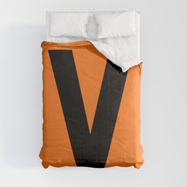 Letter V (Black & Orange) Comforter