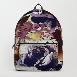 Abstract art combination of flowers illustration Backpack | Blue, Graphics, Background, Oil, Fashion, Illustration, White, New, Red, Fantasy 