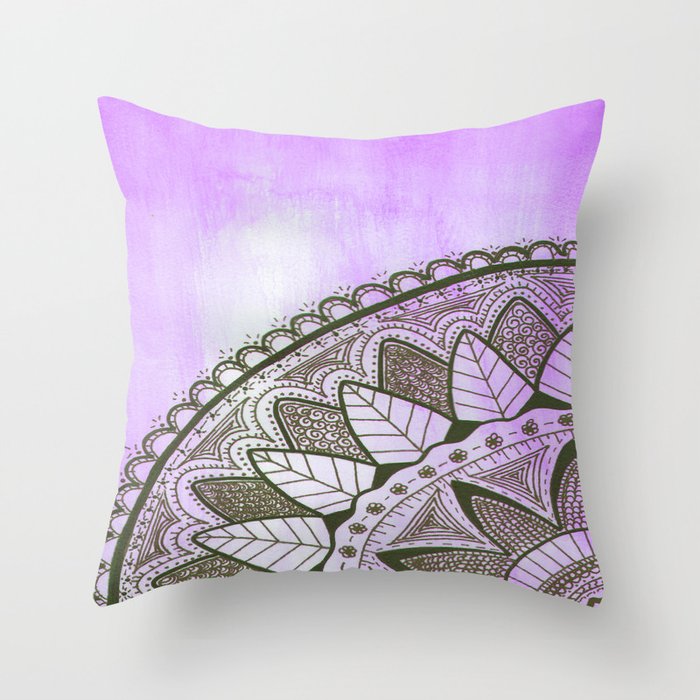Zentangle-Purple Throw Pillow