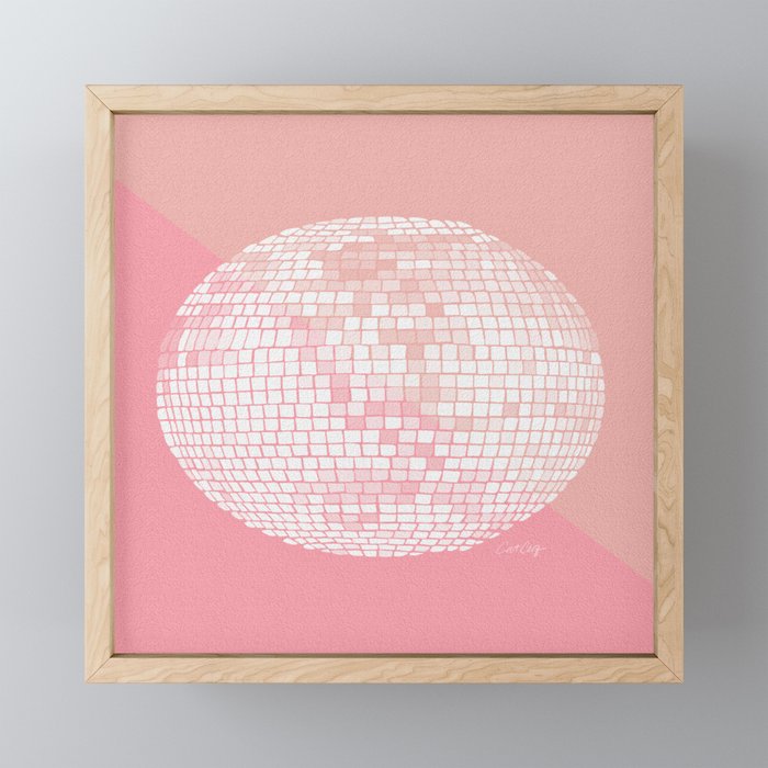 Disco Ball – Blush Framed Mini Art Print