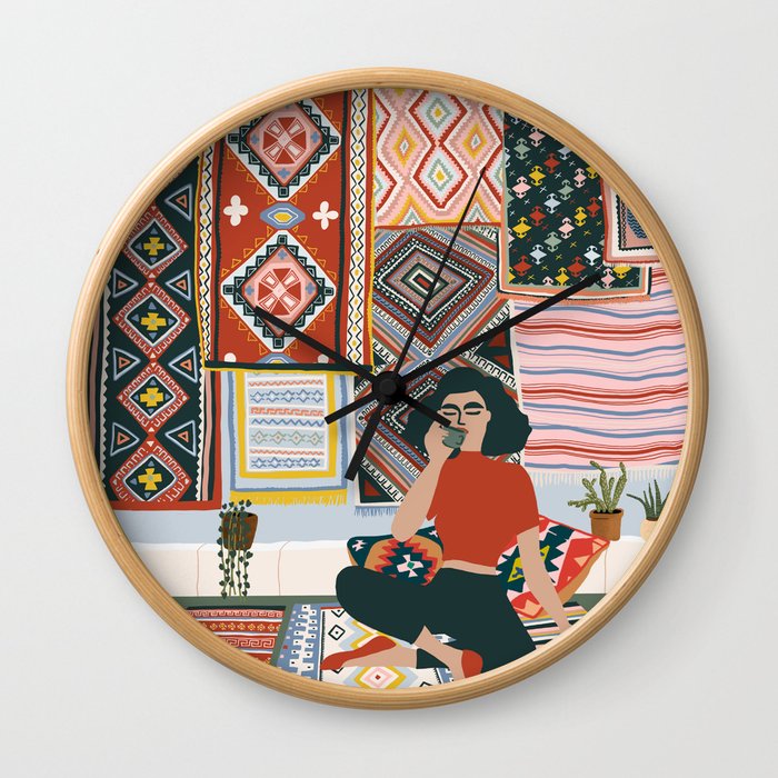 Moroccan carpets Wall Clock