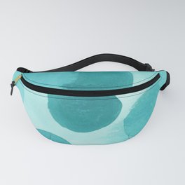 Aqua Bubbles: Abstract turquoise watercolor painting Fanny Pack