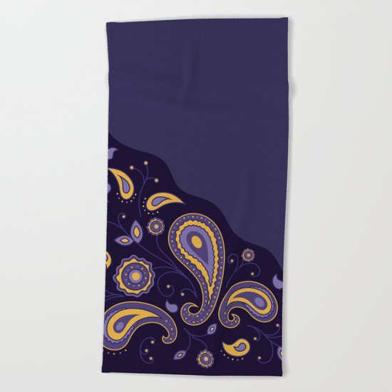 Paisley Purple Pattern Beach Towel
