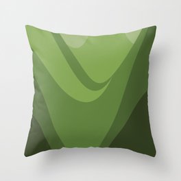 Green leaf valley Throw Pillow