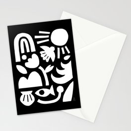 By The Beach - Black Stationery Card
