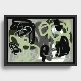 Green & Gray Abstract Framed Canvas