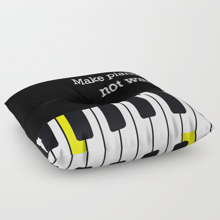 piano keyboard, not war - pianist anti-war slogan Floor Pillow