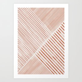 Blush Pink Stripes, Geometric Art Art Print