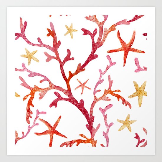 Sea Life Pattern 10 Art Print