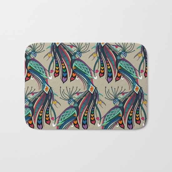 peacock rainbow love Bath Mat
