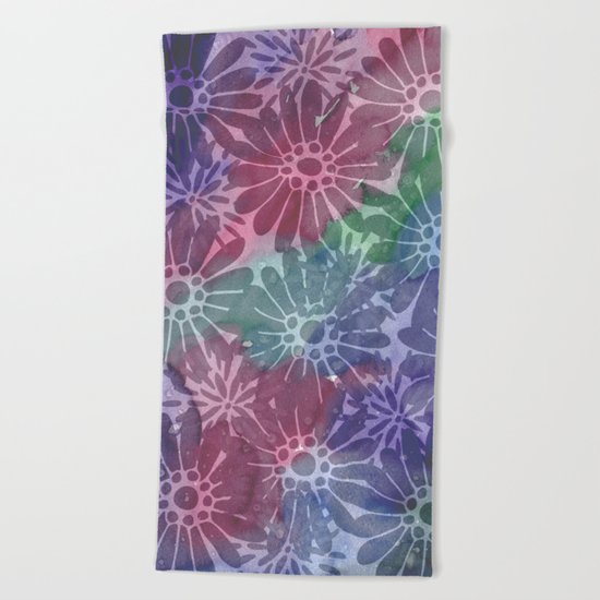 Abtract Summer Flowers I Beach Towel