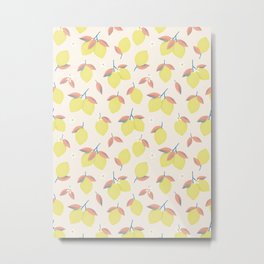 Lemons pattern Metal Print