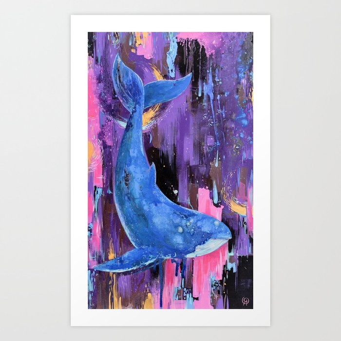 Drawing Blue Whale Art Print