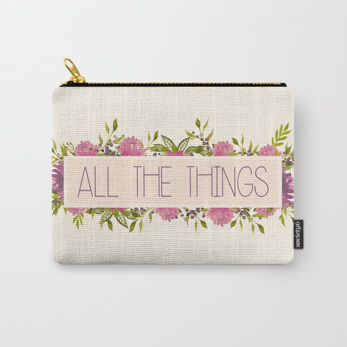 Watercolor Florals Carry-All Pouch