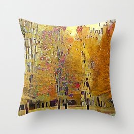 Klimt Trees Throw Pillow