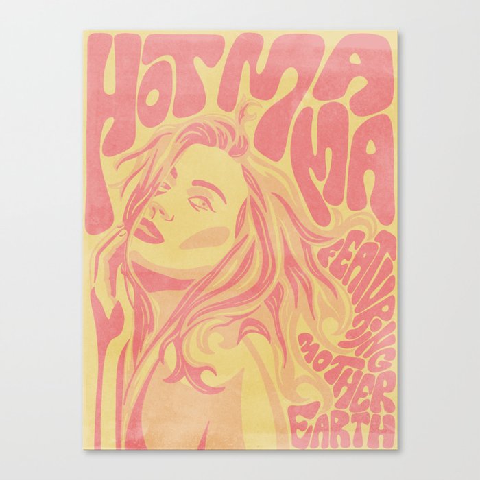 Hot Mama Vintage Band Poster - Red Edition Canvas Print